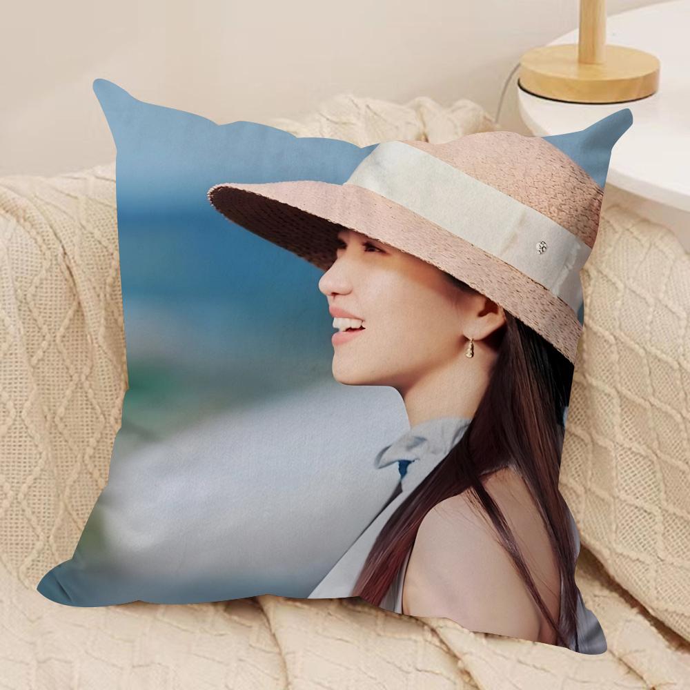 Kim Tae Ri Cushion Cover Soft Plush Fabric Double-Sided Printed Sofa Cushion Cover For All Seasons Home Decor Gift