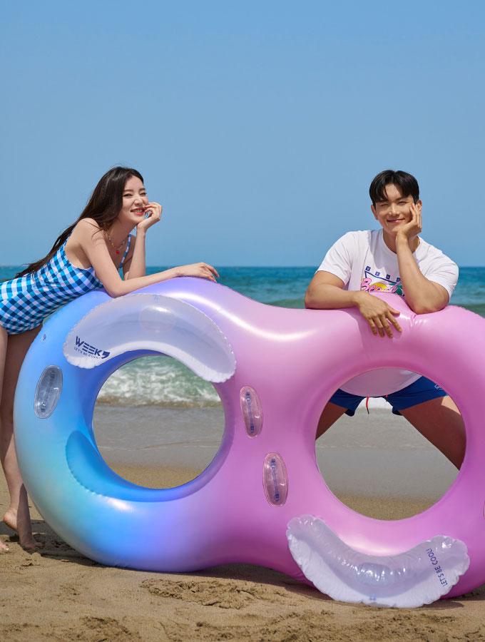 Wikeunain Rainbow Double Large Tube For 2 People
