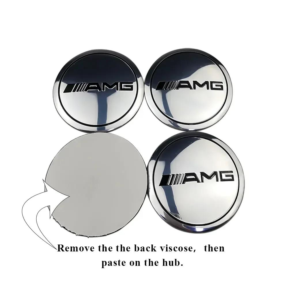 C200 E200 For Mercedes Benz 4Pcs 56mm Car Wheel Hub Emblem Sticker for Mercedes Benz AMG W203 W204 W205 W209 W210 W211 W212 W176