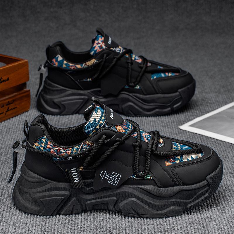 Men's shoes 2025 new autumn retro trend versatile sports casual shoes men's thick-soled wear-resistant popular dad shoes