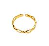 18k Gold & S925 Sterling Silver Wave Ring - Exquisite Minimalist Style for Women