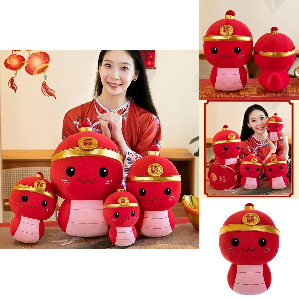 Adorable Plush Snake Doll Cute Zodiac Snake Toy Soft Stuffed Animal Gifts For Kids