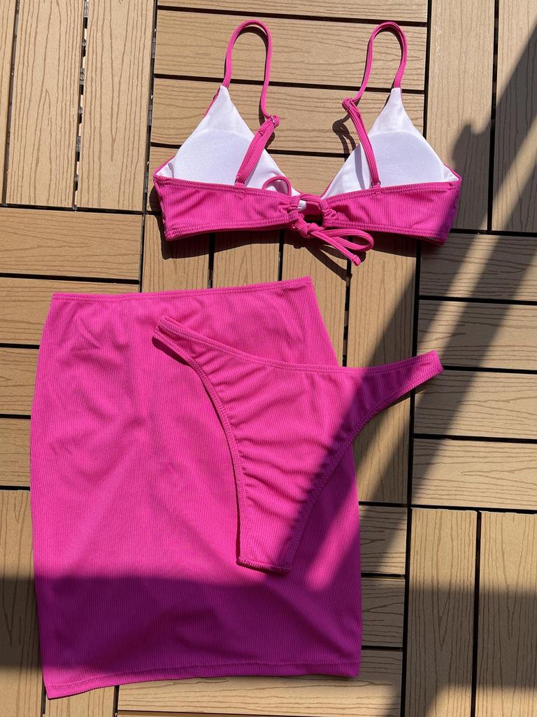 Women's Swimsuit Summer New Tie Back Sexy Three Piece Bikini