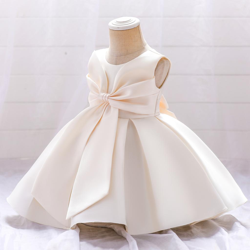 Vestido para Bebé y Niños, Vestido de Princesa, Vestido con Lazo Pong para Niñas, Vestido para Banquete de Cumpleaños de Bebé de un Año, Lavado del Vestido