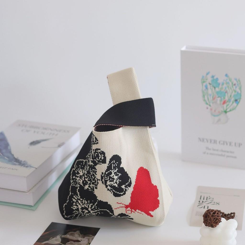 Trendy Knit Bucket Bag For Women Soft And Spacious Tote Bag With Eye-catching Patterns Ideal For Daily Wear And Gifts