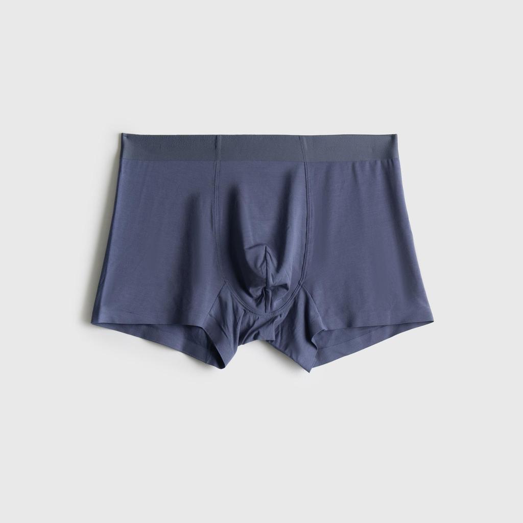 Herren Nahtlose Boxer Briefs: Maulbeerseide & Modal, Mittelhohe Taille, Unifarben