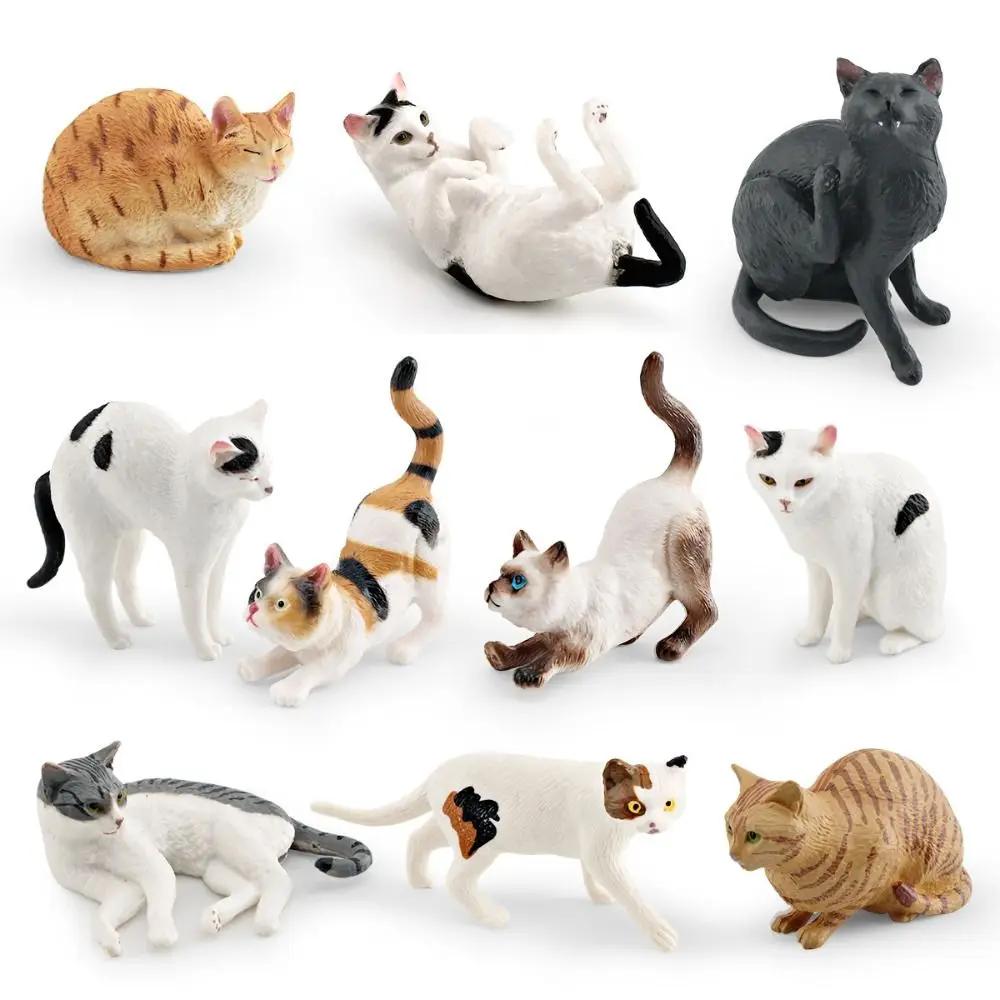 Roztomilé PVC Kočičí Panenky Ozdoby 9 Barev DIY Mini Model Stolní Hračky Kočičí Figurky Soška Domácí Dekorace
