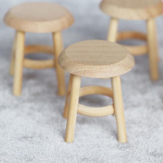 Stool Lightweight Mini DIY 1:12 Miniature Dollhouse Stool for Living Room