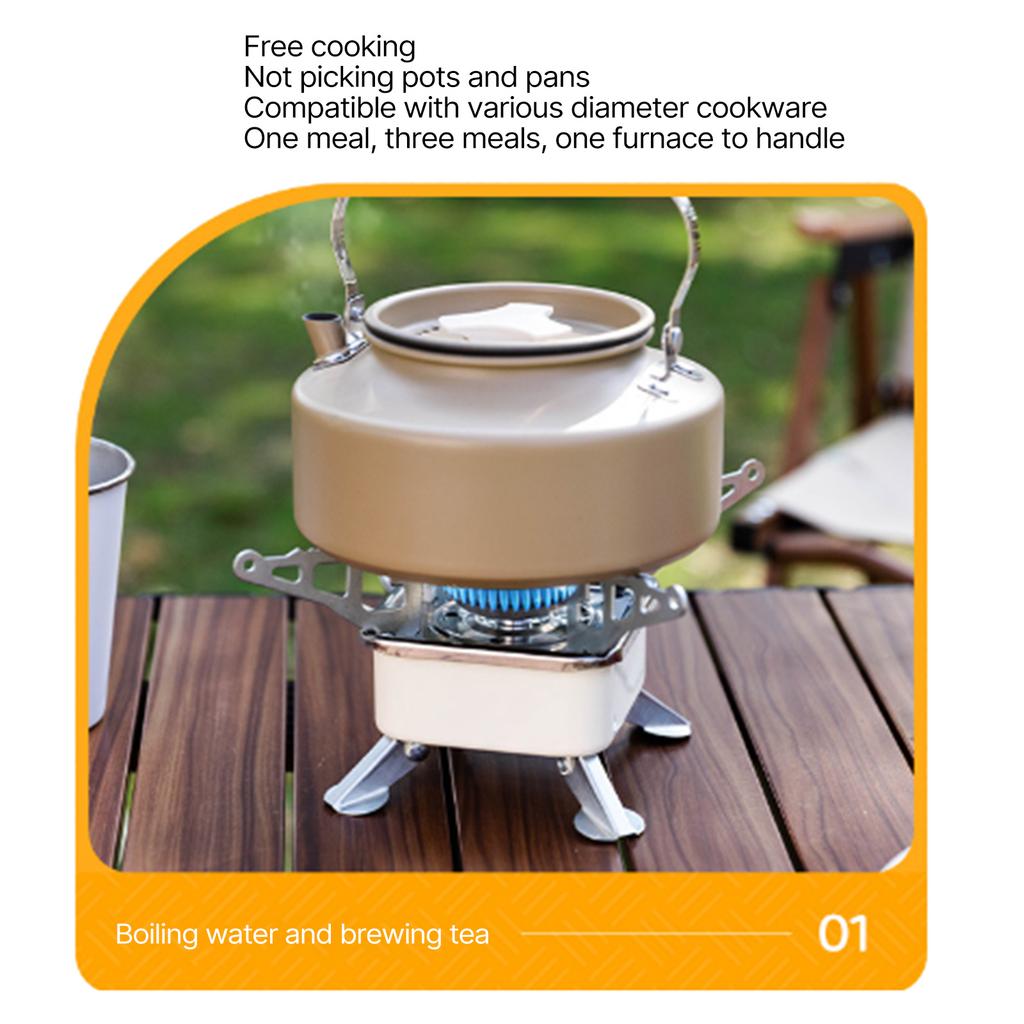 Portable Backpacking Stove Mini Camping Wind Proof Gas Stove Furnaces Foldable Burners for Outdoor Camping Hiking Picnic