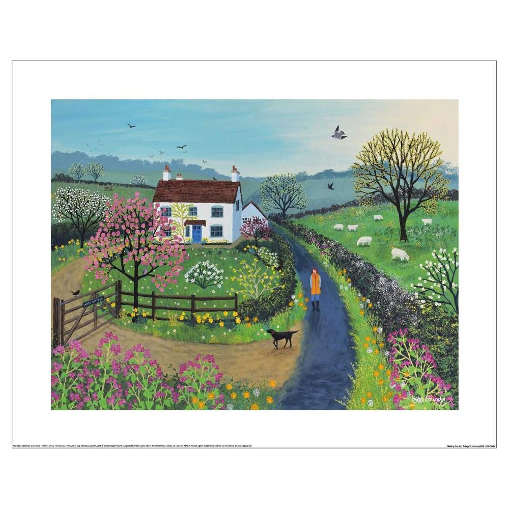 Jo Grundy Walking Past April Cottage Print