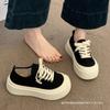 Platform Canvas Shoes Women's 2 New Summer Thin Versatile Big Head Shoes Height-increasing Sports and Leisure Board Shoes