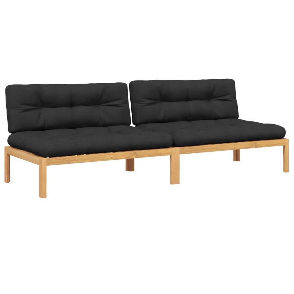 Garden Center Sofas Made from Pallets 2 pcs with Cushions Acacia Wood