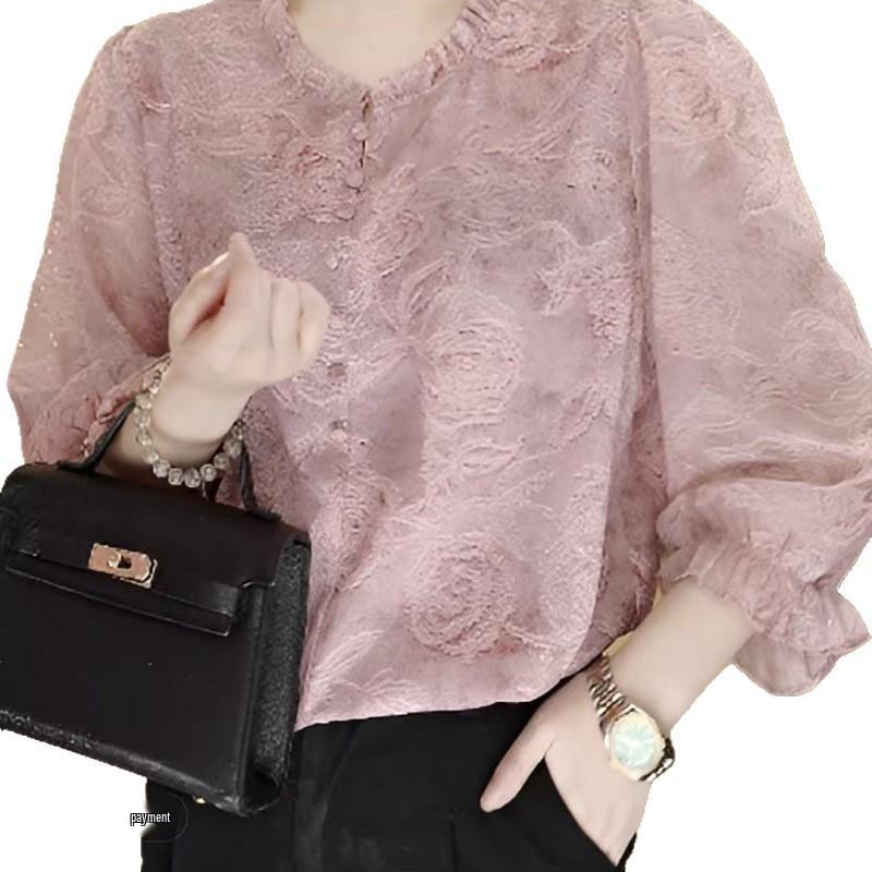 Spring Fashion Chiffon Pullover: Women's Casual, Gentle, Simple Daily Commute Style - Perfect for Mothers