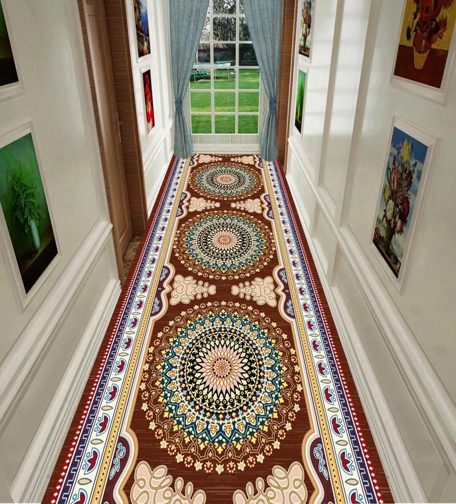 Bohemian Persia Style Long Corridor Carpet Luxury European Decoration Hallway Rugs Non-slip Floor Mats Stairway Runners Carpets