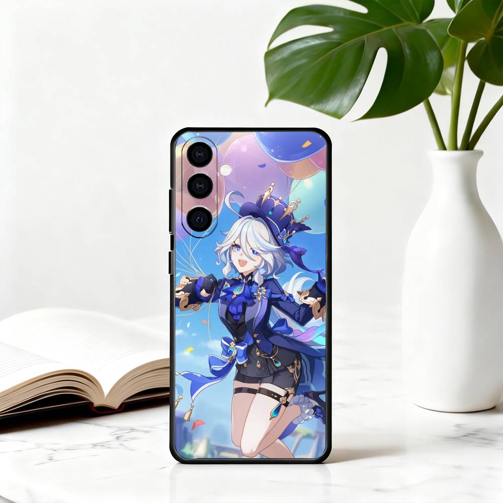 G-Genshin Cute F-Furina I-Impact-fgi Phone Case For Samsung Galaxy A73,A72,A71,A70,A53,A52,A51,Others Soft Black Cover