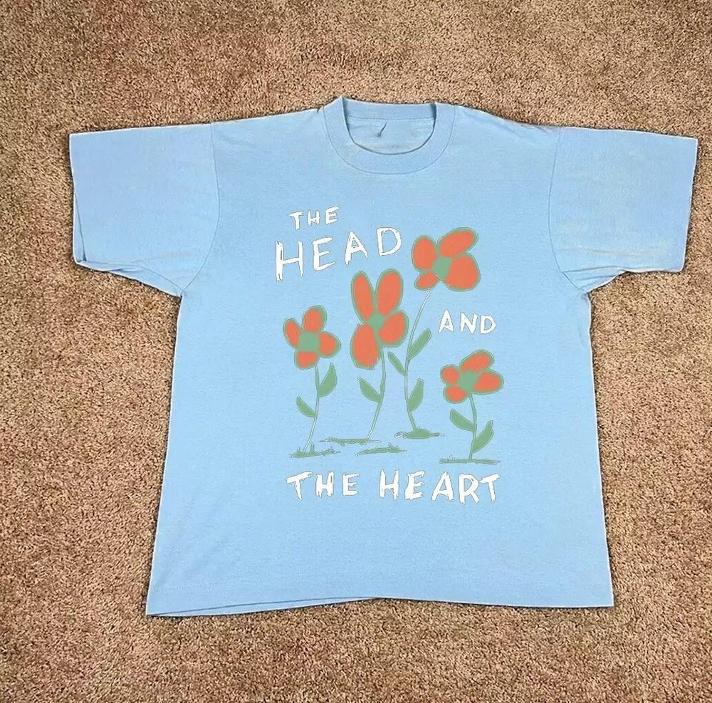 The Head And The Heart Band Flower Light Blue T Shirt Full Size S-5XL Unisex T-Shirt S