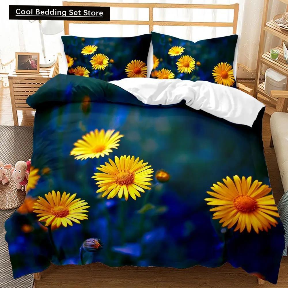 

Comforter Chrysanthemum Blooming Floral Branches Botanical Natural Bedding Set Flower Queen King Size Polyester Qulit Comforter (quilt)-EU Single(135*200cm)3pcs