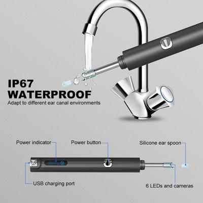 Waterproof Earwax Removal LED Lights WiFi Otoscope Ear Scope Ear Candle Cleaner Wireless 3.5mm Camera LED Light