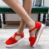 Popular Summer Fashion Plus Size Flat Shoes Hollow Tassel Roman Sponge Shoes Thick Soled European and American Sandals