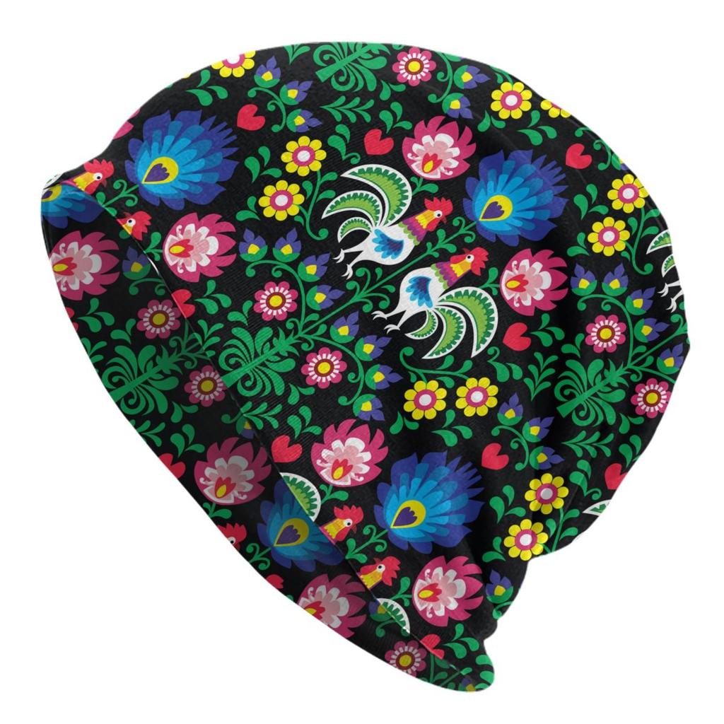 Custom Mexican Flower Skullies Beanies Caps Unisex Winter Warm Knitting Hat Women Unisex Cool Adult Bonnet Hats Outdoor Ski Cap