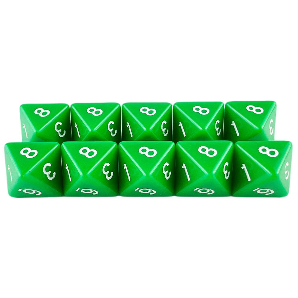 D8 Multi-sided Dice 15.5 Mm Digital Dice Game Set 8 Sided 10 Pcs for Board Games