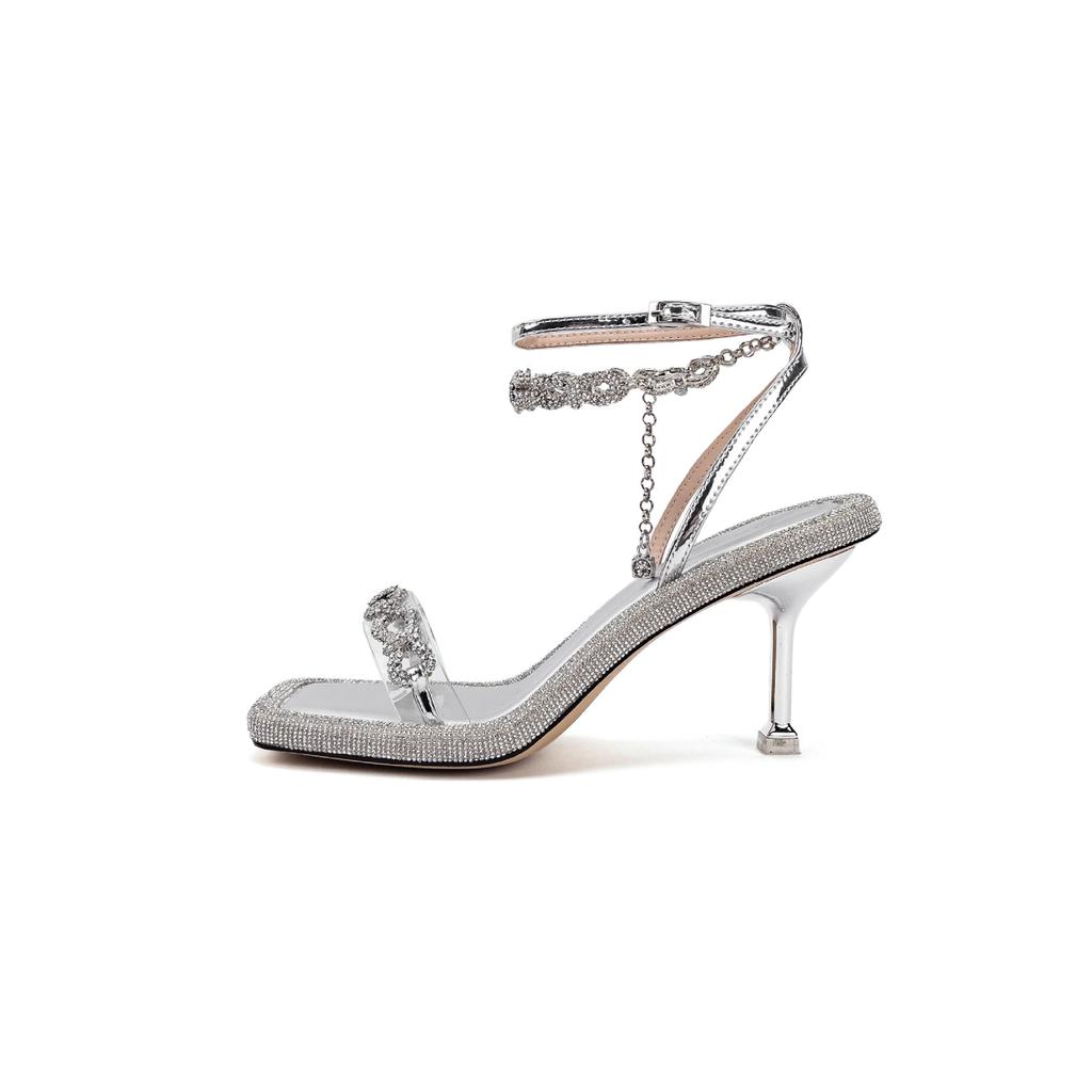 Fashion Beautiful Stiletto High Heels Women's 2025 Summer Gentle Rhinestone Small Man Beautiful Sandals
