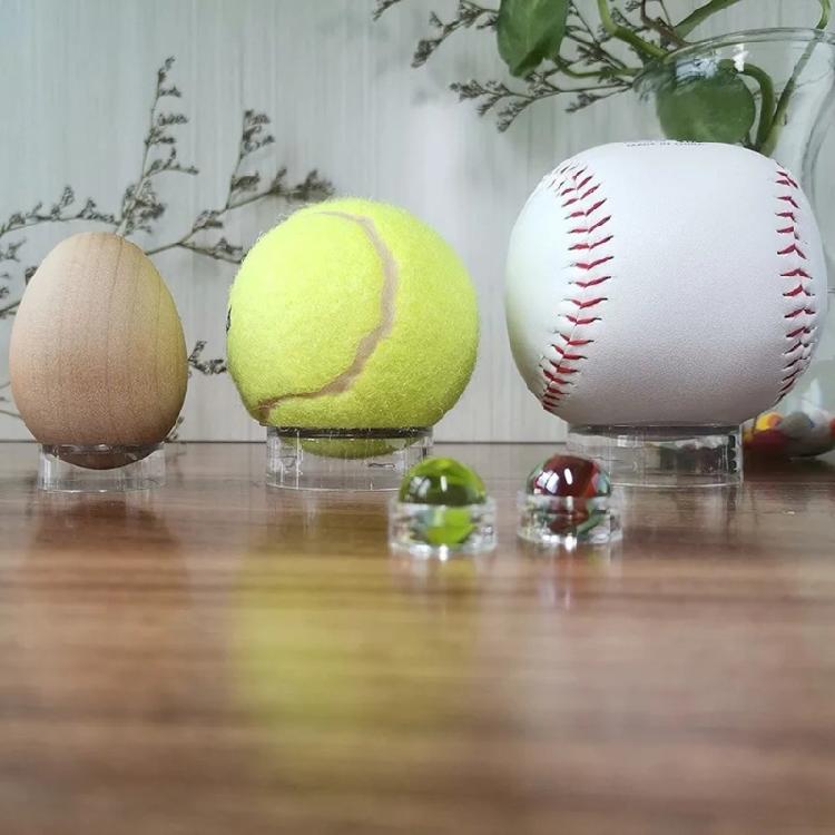 16Pcs Clear Baseball Stands Plastic Round Display Stand Clear Rings Baseball Stands for Spheres Jewelry Collections