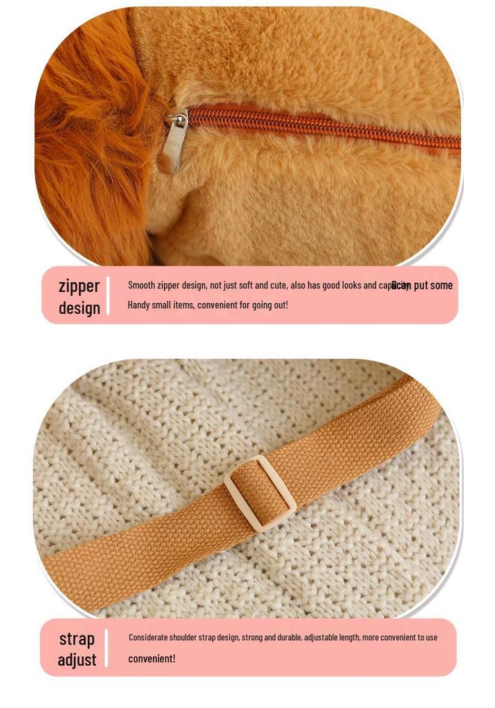 Animal Friends Plush Backpack: Sloth, Lemur, Lion, Giraffe, Lamb