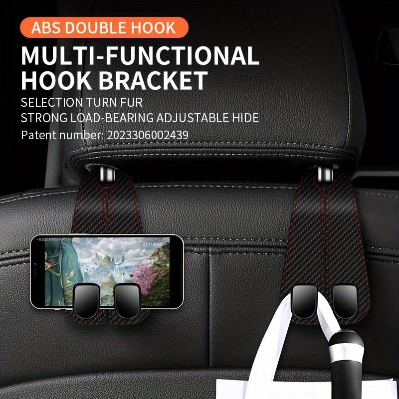 1pcs New car seat back double hook suede multifunctional car rear seat phone holder hook Accessories