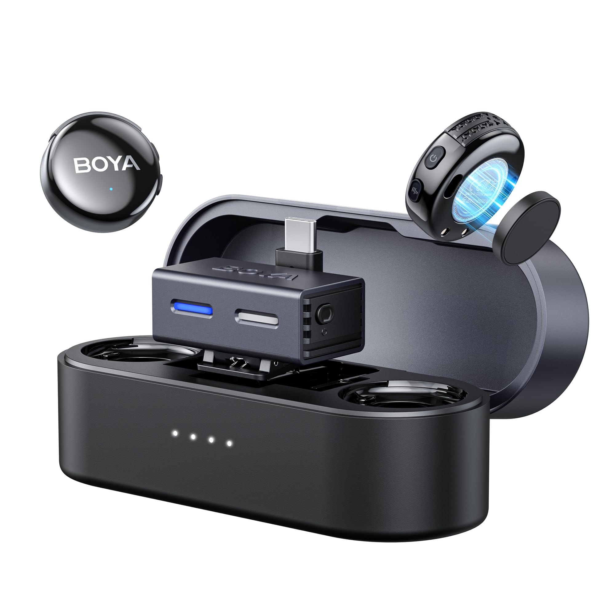 

BOYA BOYALINK3 Беспроводной петличный микрофон Беспроводной Совместимый с iPhone 16 Android iPhone ИИ Шумоподавление Умный эквалайзер 300 м Передача 30 часов непрерывной работы SafeTrack