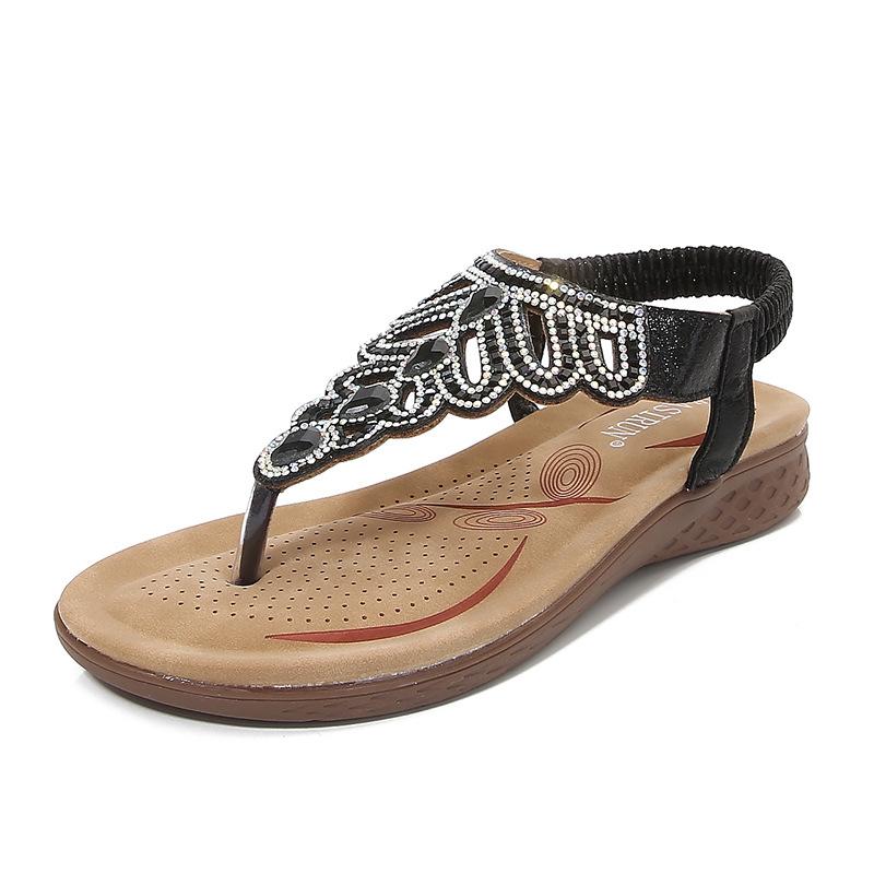 Shoes women's sandals women's summer new rhinestone toe sandals large size platform sandals