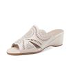 Damenmode Übergröße Peep-Toe Hoher Keilabsatz Sandalen Schuhe Dame Elegant Beige Schuhe sapatos femininas ab776