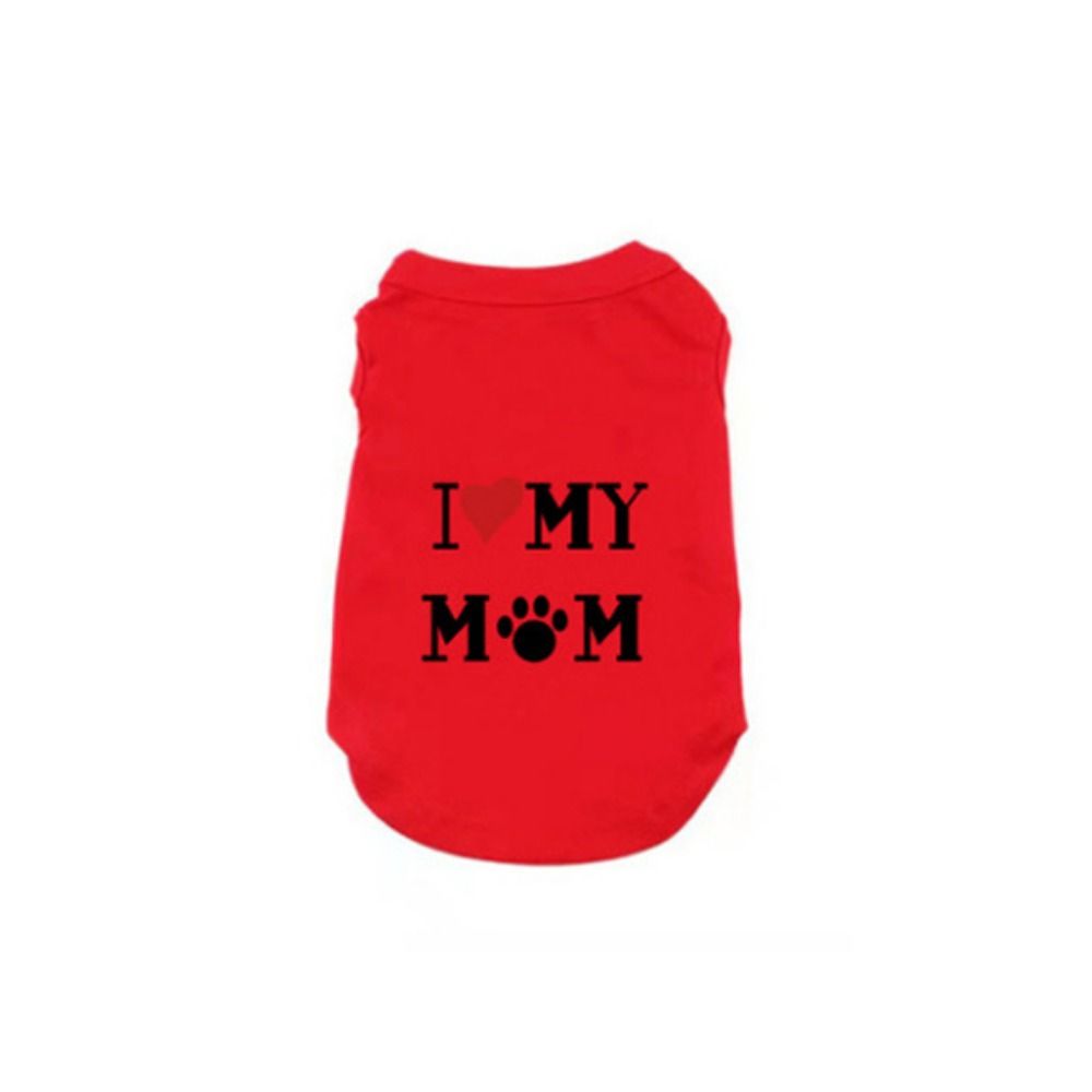 Breathable Pet Love Print Vest Polyester Puppy Love Mommy Sleeveless Cat Vest Tee Shirt  Summer