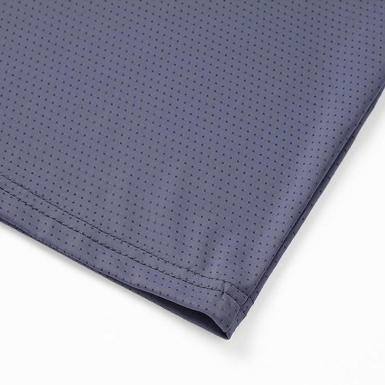 Camicia a maniche corte in rete di seta, Top tinta unita girocollo da uomo per l'estate, T-shirt sportiva ad asciugatura rapida con effetto ghiaccio per uomo