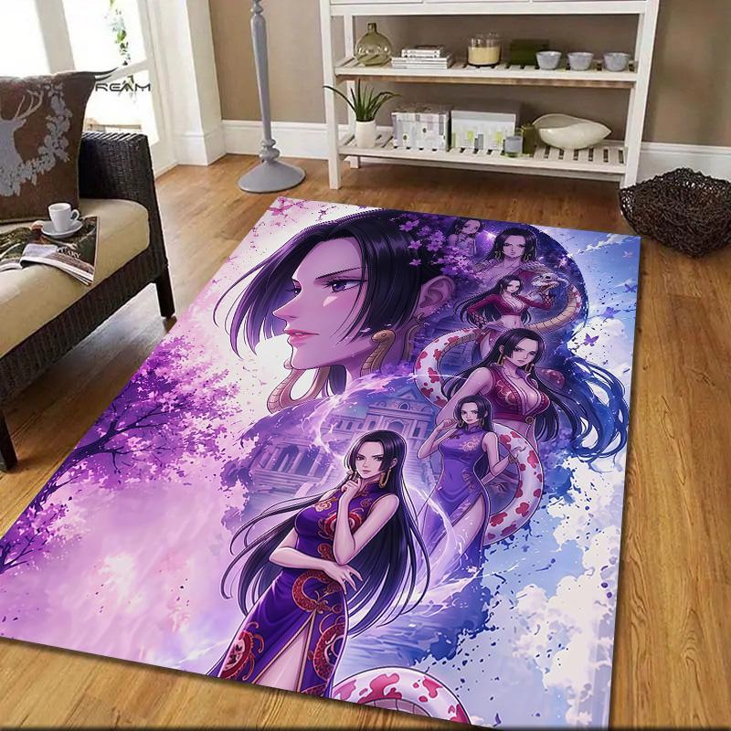 Nico Robin Flannel Pattern Square Carpet,Area Rug,Carpet Rug for Living Room Bedroom Sofa Playroom Decor,Non-slip Floor Mat