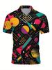Men'S Short-Sleeve Polo Shirt - Flat Digital Print Pattern - No Texture - Stylish And Easy Short Sleeves, Buttoned, Casual Collared Polo Shirt,