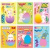 6 Photos/pack of Rabbit Egg DIY Stickers Cartoon Cute Style Puzzle Enlightenment Parent-child Interactive Puzzle Exchange