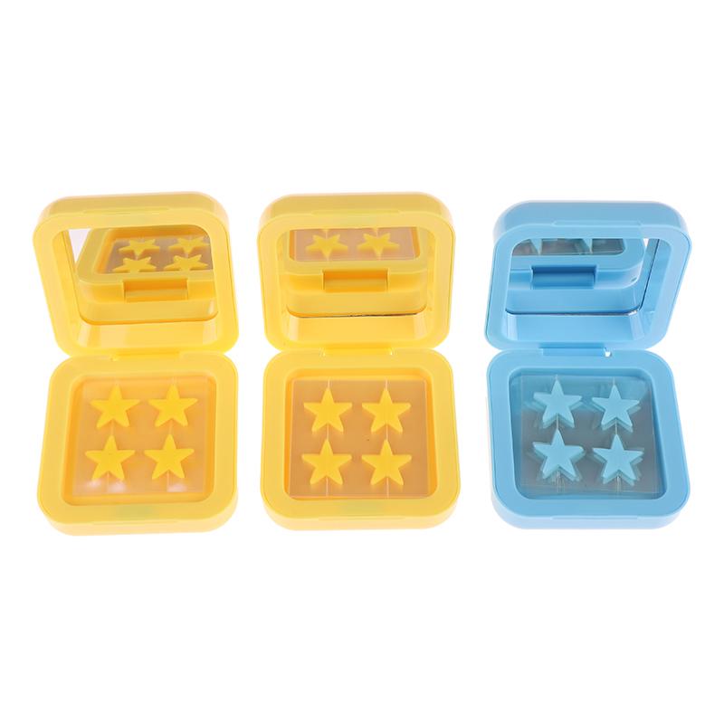 1Box Yellow/Blue Acne Patch Fade Repair Invisible Acne Removal Stickers Cute Concealer Makeup Tool Star Style With Mirror Box