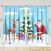 2 Pieces - Christmas - Printed Curtain - Polyester Material - Suitable for Bedroom, Living Room, Study Private Curtain