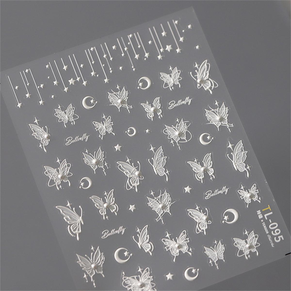 1 stuks 5D Diamant Vlinder Nagellak Stickers Holografische Vlinder Nageldecoraties Decals DIY Zelfklevende Slider Accessoires