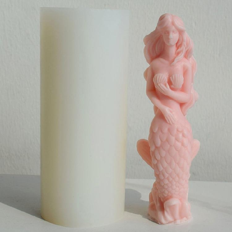 Mermaids Scented Candle Silicone Mold Table Ornament Mould DIY Plasters Mold