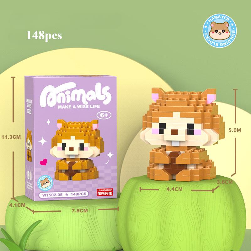 Children Micro Building Block Toy Mini Cartoon Animals Puzzle Assembling Bricks Table Decoration Toys for Kids Christmas Gifts
