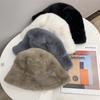 Winter new thickened imitation rabbit fur plush bucket hat women's northern outdoor cold protection ear cover hat tide