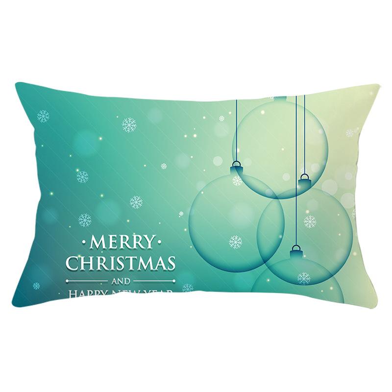 Christmas Series Peach Skin Waist Pillowcase Rectangular Sofa Cushion Cover Bedside Pillowcase Home