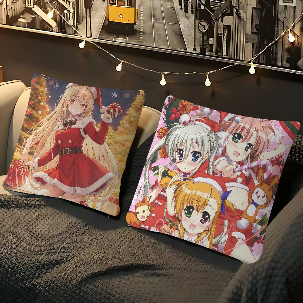Anime Christmas Girl Pillow Case Removable Washable Cushion Cover – All-Season Soft Linen