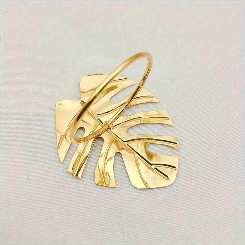 

Набор колец для салфеток, держатели для салфеток в виде листьев, декоративная пряжка для салфеток, украшение стола на свадьбу, ужин, Рождество one size золотой