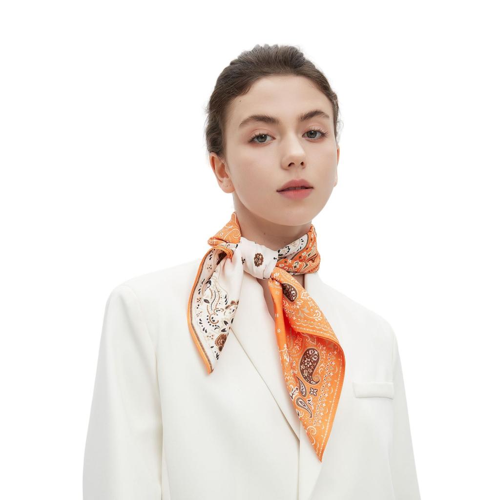 Mid-high Premium Spring, Summer and Autumn Thin Baotou Anti-wrinkle and Antistatic Double-sided Printed Silk Scarf Square Scarf