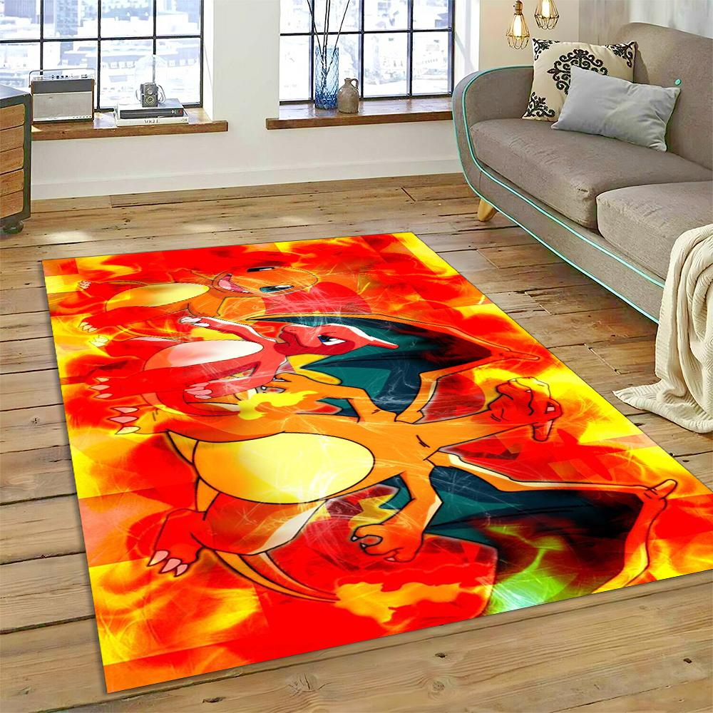 27 Stili Charizard Charmander Pokemon di Fuoco Cartone Animato Dracaufeu Tappeto per Camera da Letto Soggiorno Casa Decorazione Divano, Tappetino