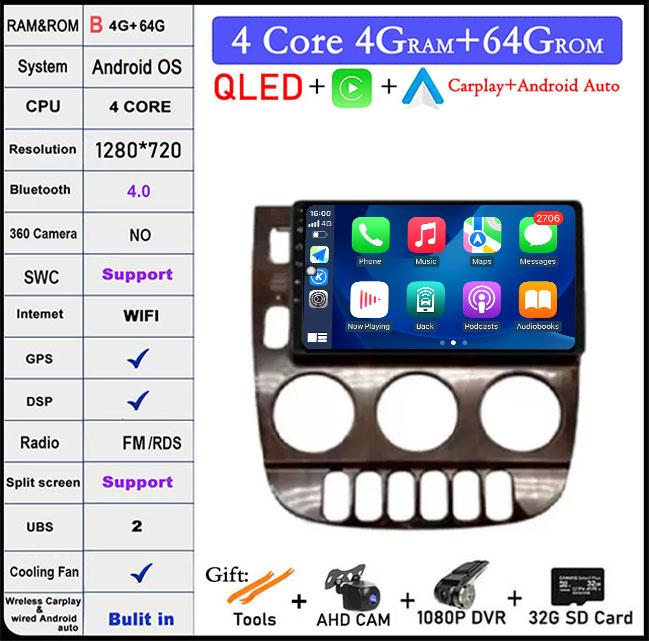Android 14 For Mercedes Benz M-Class W163 ML1997 -2005 Car Radio Video Multimedia Player GPsNavigation Wireless Carplay