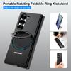 Oatsbasf Phone Case for Samsung Galaxy Z Fold 7 With Magnetic Ring Stand 360° Rotation Leather Dropproof Protective Full Cover